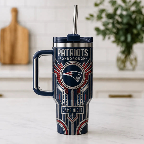 NE - Foxborough Deco Emblem, Navy and Silver Wraparound - main