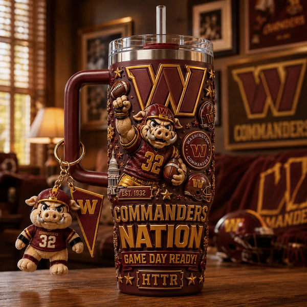 WAS - Commanders Nation in Burgundy and Gold Relief - main