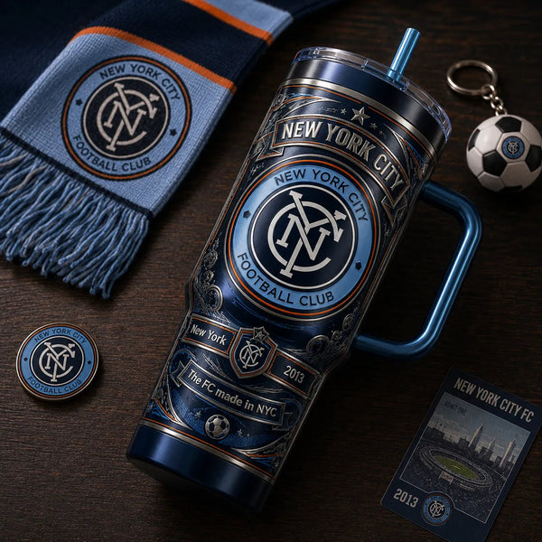 NYCFC Heritage Crest - Navy and Sky Wraparound Tumbler - main