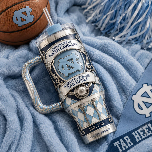 UNC Heritage Crest - Carolina Blue Ornamental Tumbler - main